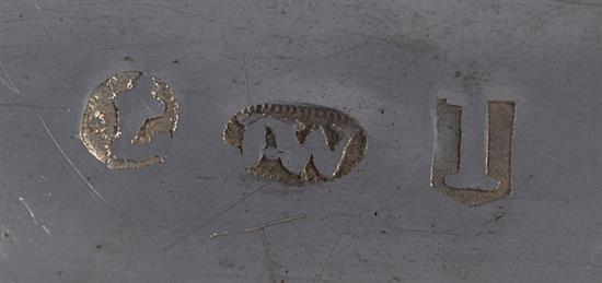 A George III silver nutmeg grater, by Joseph Wilmore, Length: 37mm.